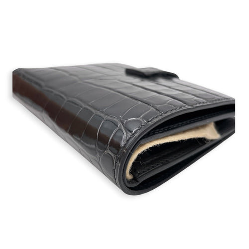 Bearn Compact Graphite Wallet in Shiny Alligator Palladium hardware CL2605-21650 8