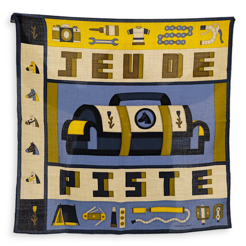 Jeu de Piste scarf 65 Denim/Chartreuse/Jaune Vif Scarf