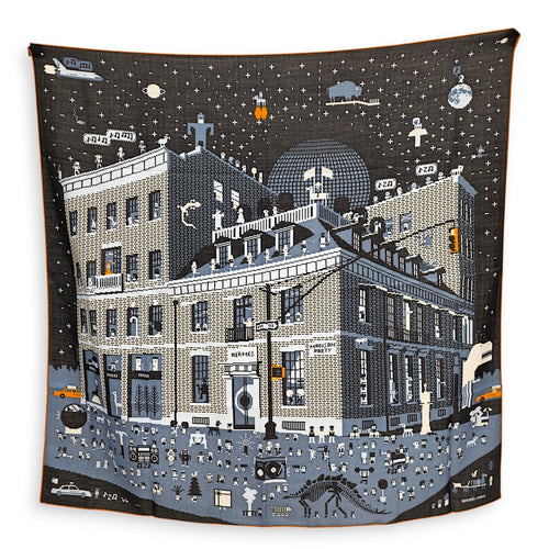 Madison Party 100 gris éléphant / denim / orange boîte Scarf CL2605-21668 1