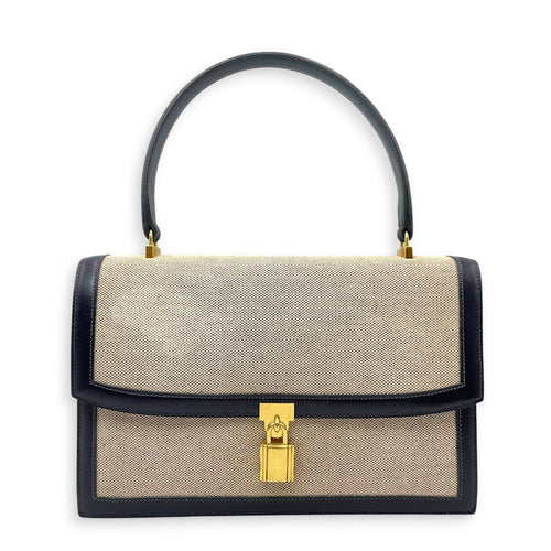 Cadena Shoulder Bag Navy in Toile/Box Gold hardware CL2605-21670 1
