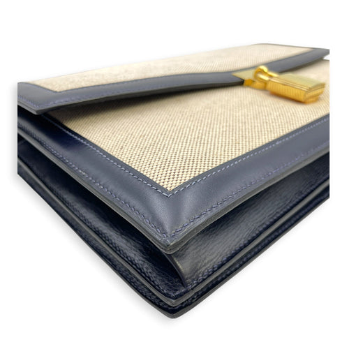 Cadena Shoulder Bag Navy in Toile/Box Gold hardware CL2605-21670 13