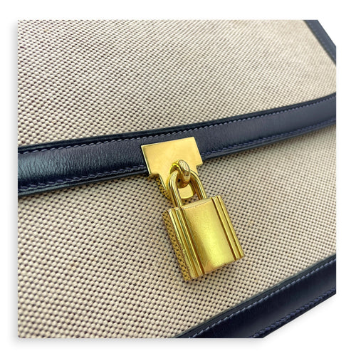 Cadena Shoulder Bag Navy in Toile/Box Gold hardware CL2605-21670 14