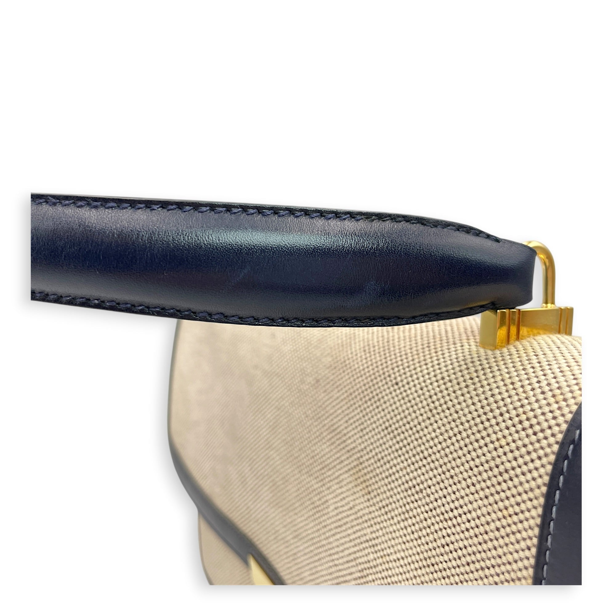 Cadena Shoulder Bag Navy in Toile/Box Gold hardware CL2605-21670 15