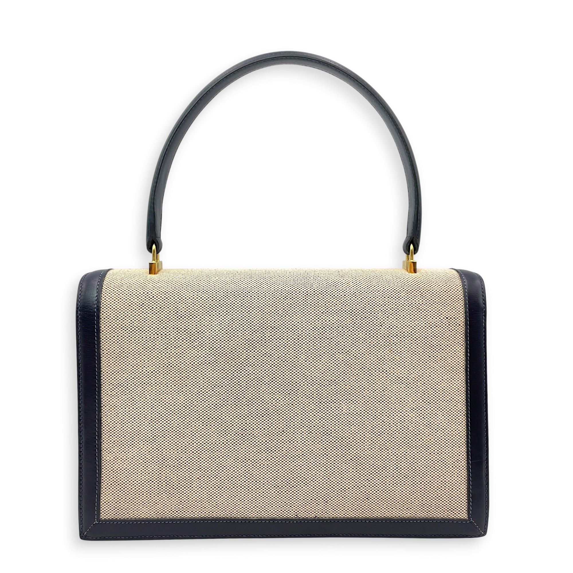 Cadena Shoulder Bag Navy in Toile/Box Gold hardware CL2605-21670 2