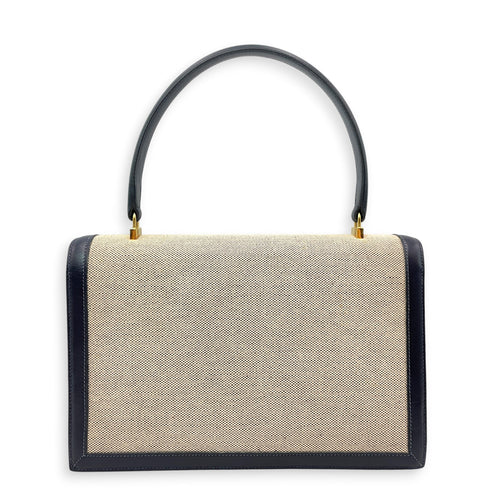 Cadena Shoulder Bag Navy in Toile/Box Gold hardware CL2605-21670 2