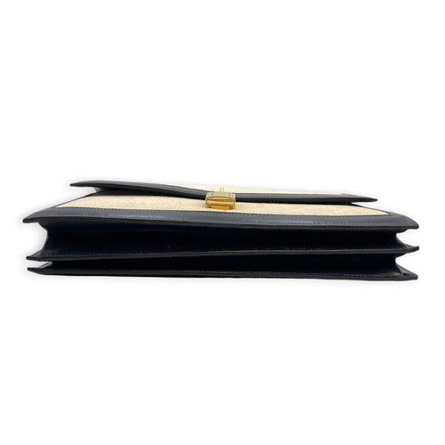 Cadena Shoulder Bag Navy in Toile/Box Gold hardware CL2605-21670 7