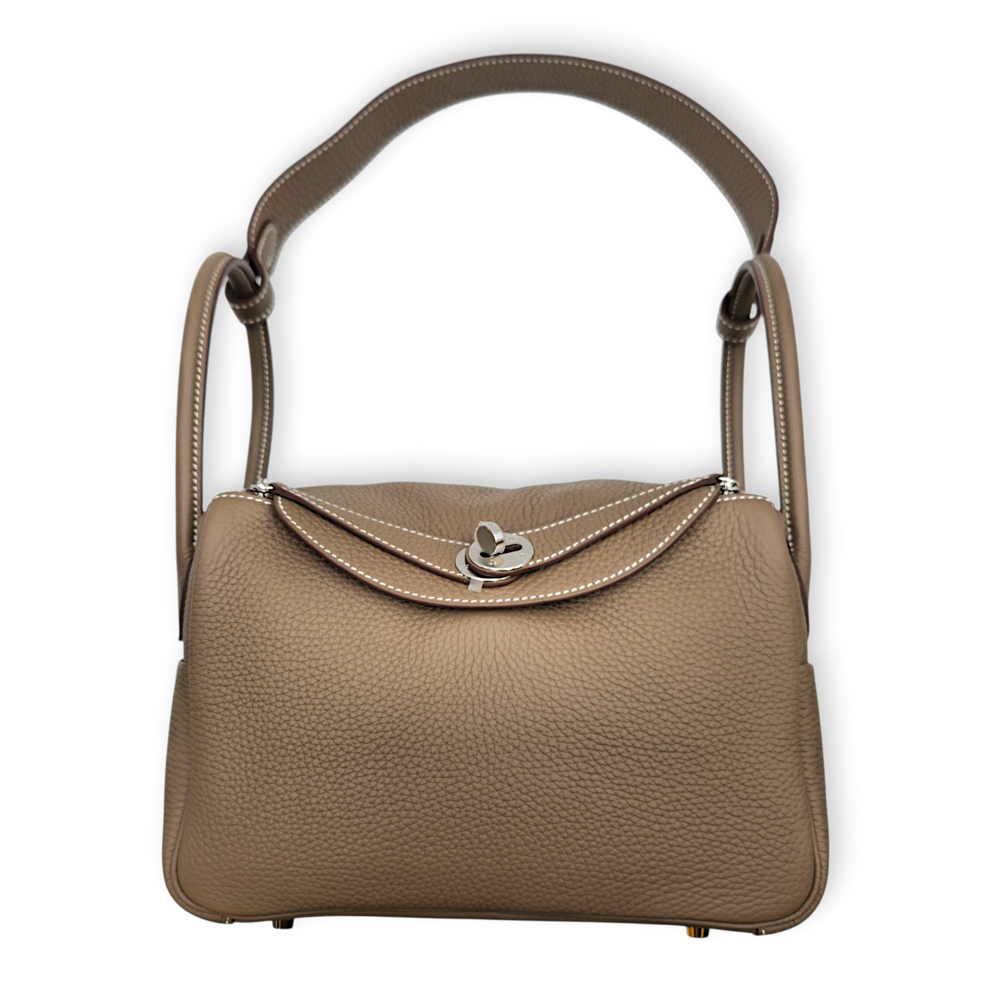 Lindy 26 Etoupe in Clemence Palladium hardware