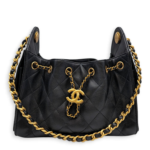 Mini C25 22 Black Shoulder Bag in Caviar Leather Gold hardware