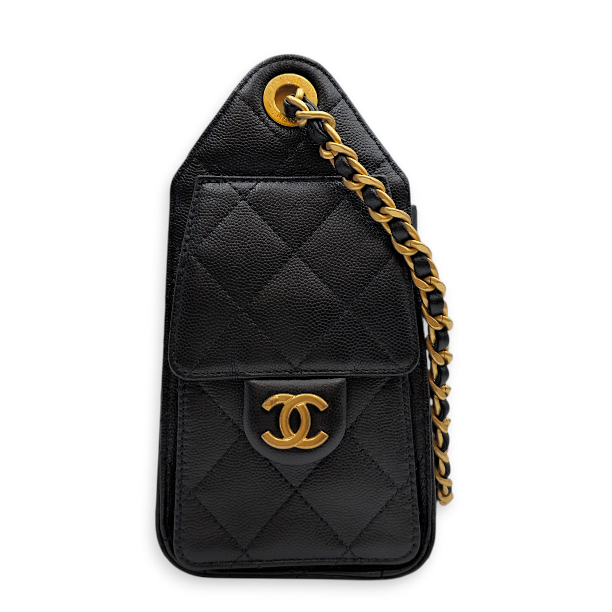 Mini C25 22 Black Shoulder Bag in Caviar Leather Gold hardware