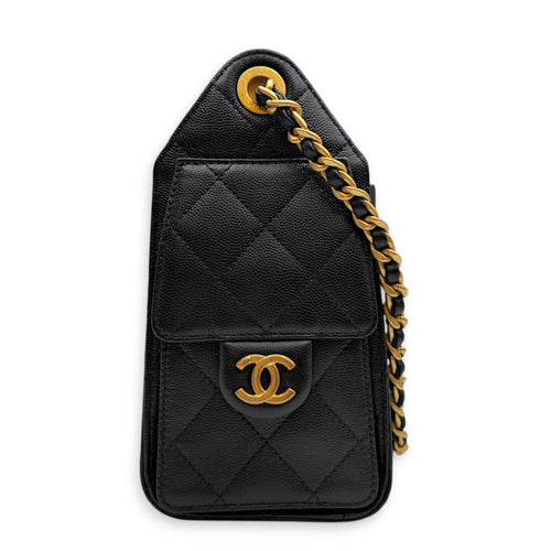 Mini C25 22 Black Shoulder Bag in Caviar Leather Gold hardware