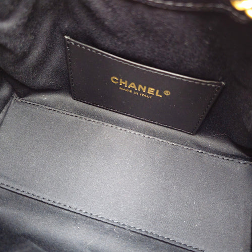 Mini C25 22 Black Shoulder Bag in Caviar Leather Gold hardware