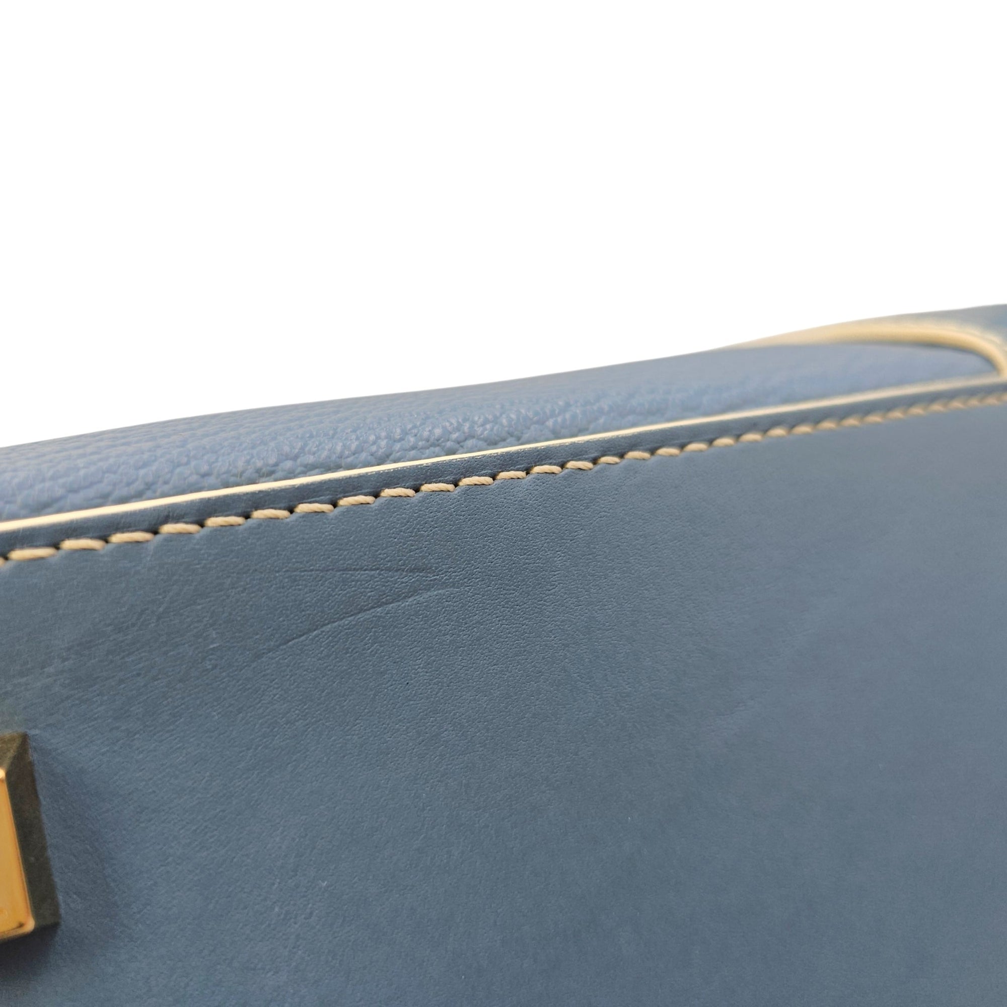 Suhali L’ingenieux PM Blue Top Handle Bag in Calfskin Gold hardware CL2605-21675 11