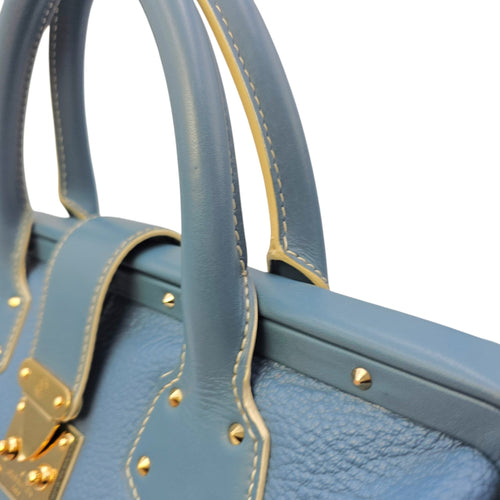 Suhali L’ingenieux PM Blue Top Handle Bag in Calfskin Gold hardware CL2605-21675 12