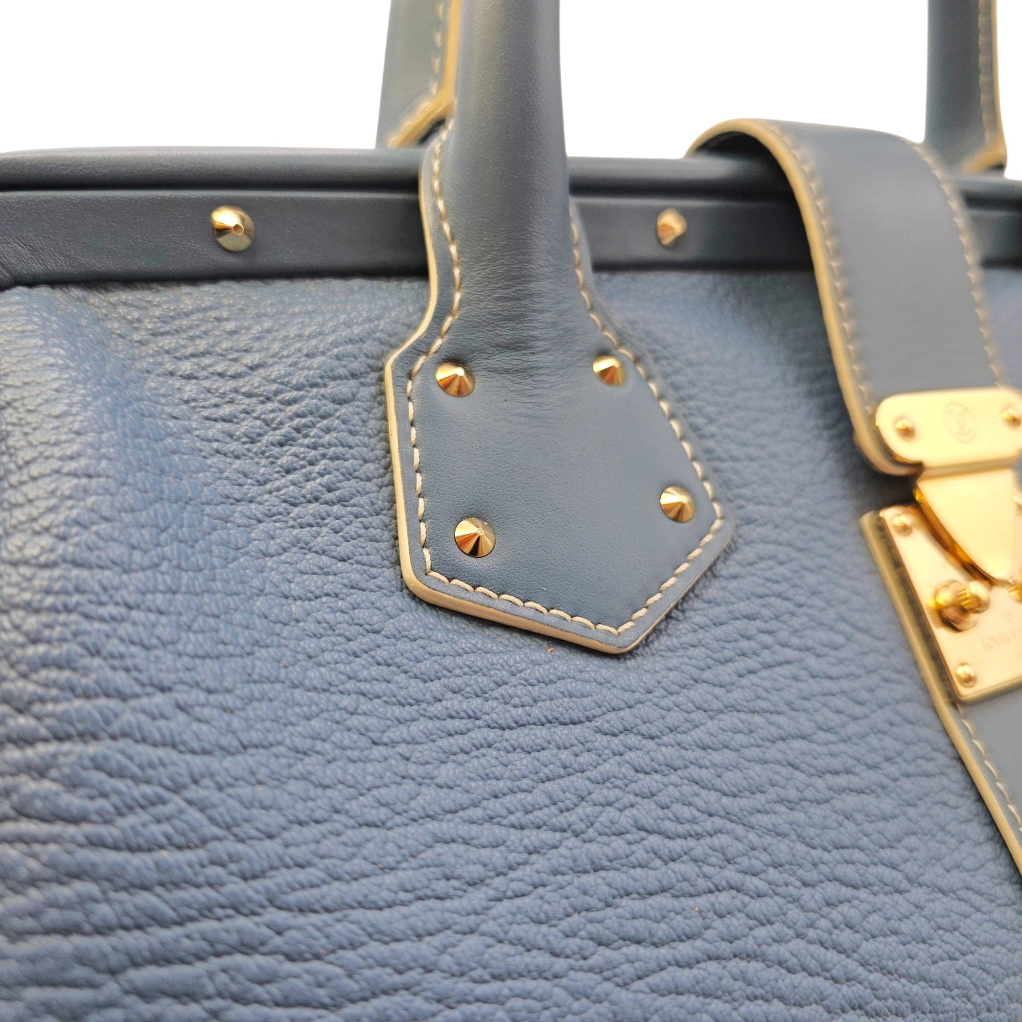 Suhali L’ingenieux PM Blue Top Handle Bag in Calfskin Gold hardware CL2605-21675 13