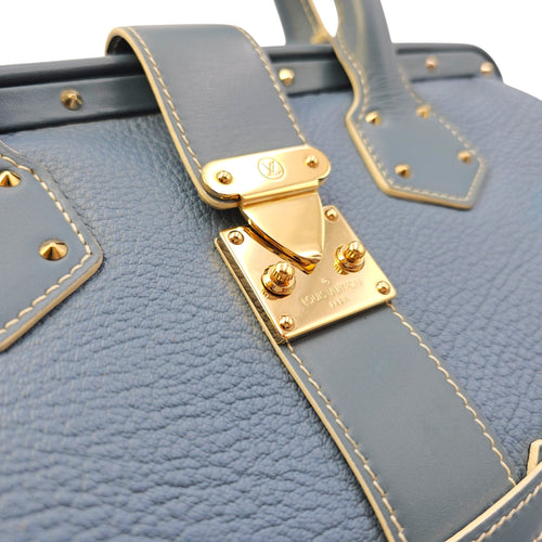 Suhali L’ingenieux PM Blue Top Handle Bag in Calfskin Gold hardware CL2605-21675 14