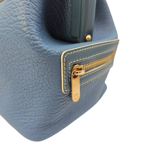 Suhali L’ingenieux PM Blue Top Handle Bag in Calfskin Gold hardware CL2605-21675 17