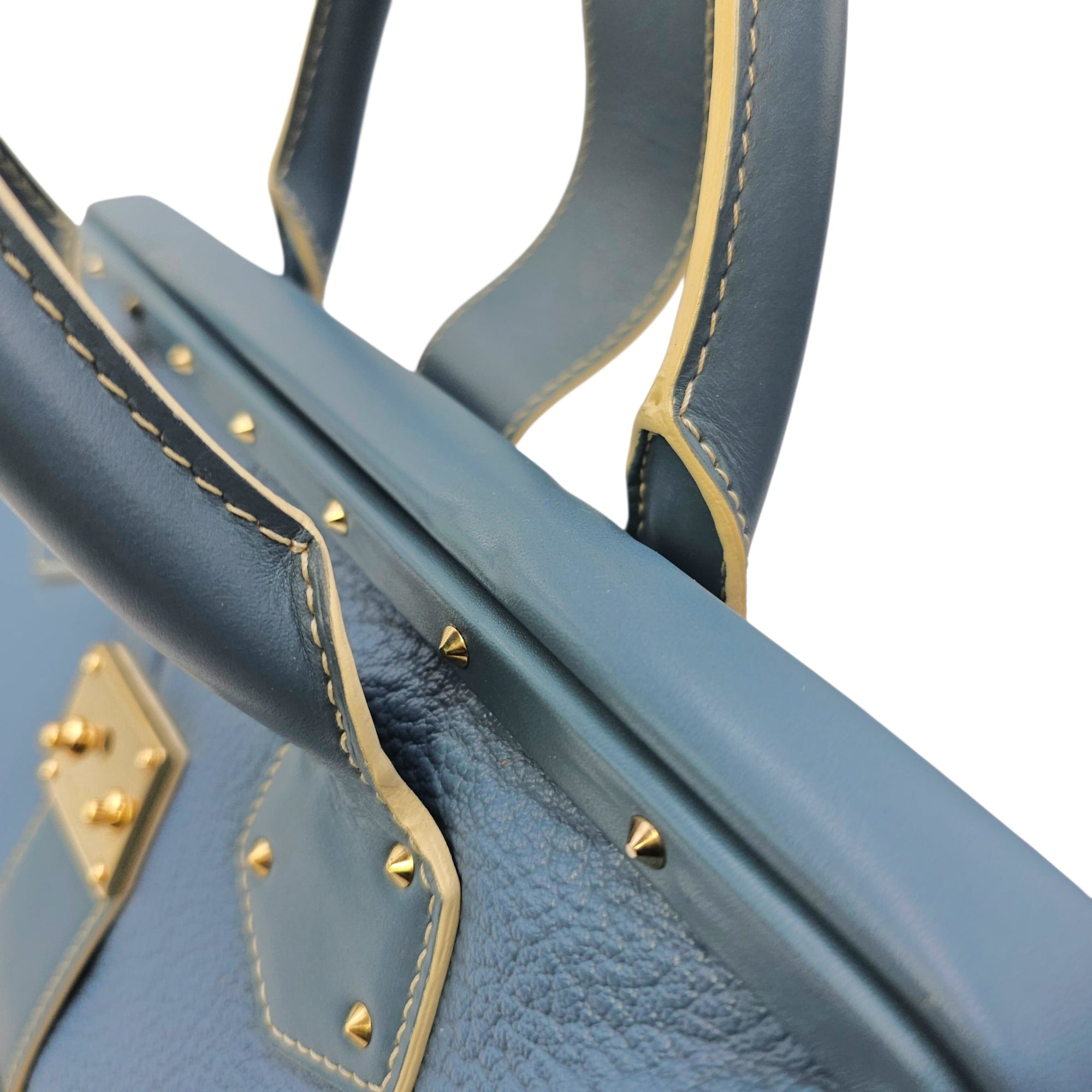 Suhali L’ingenieux PM Blue Top Handle Bag in Calfskin Gold hardware CL2605-21675 18