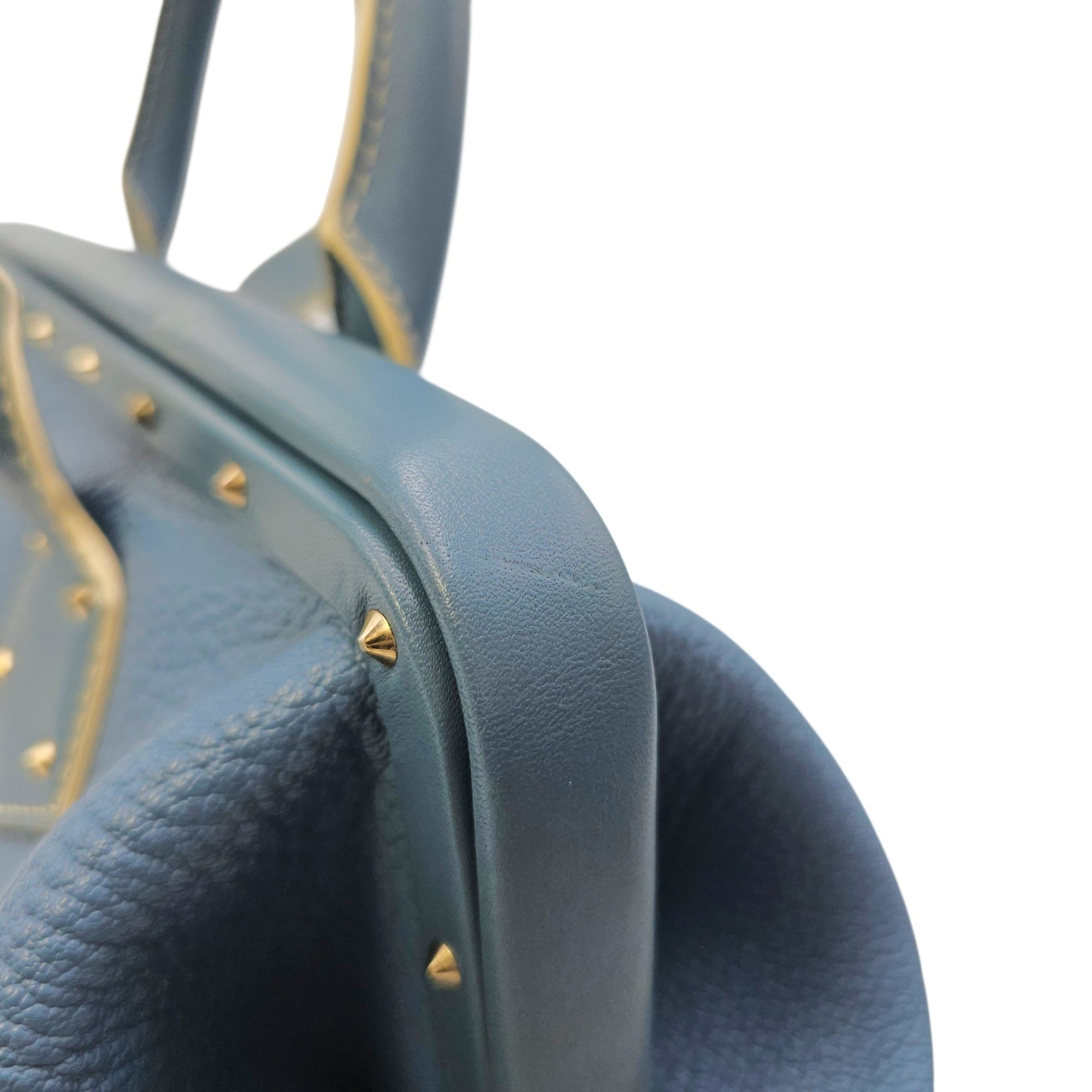 Suhali L’ingenieux PM Blue Top Handle Bag in Calfskin Gold hardware CL2605-21675 19