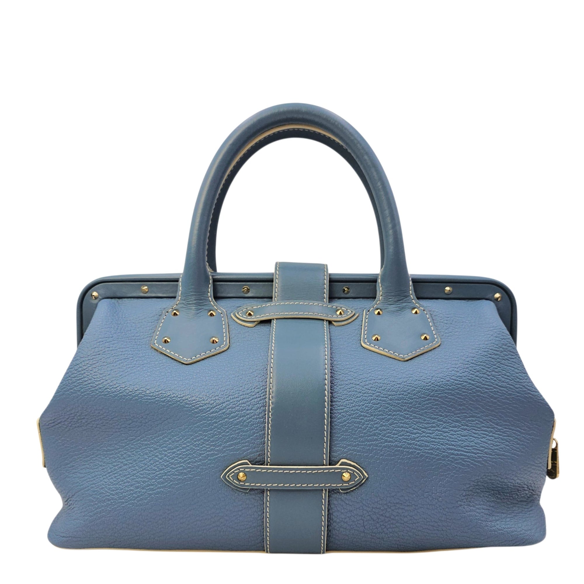 Suhali L’ingenieux PM Blue Top Handle Bag in Calfskin Gold hardware CL2605-21675 2