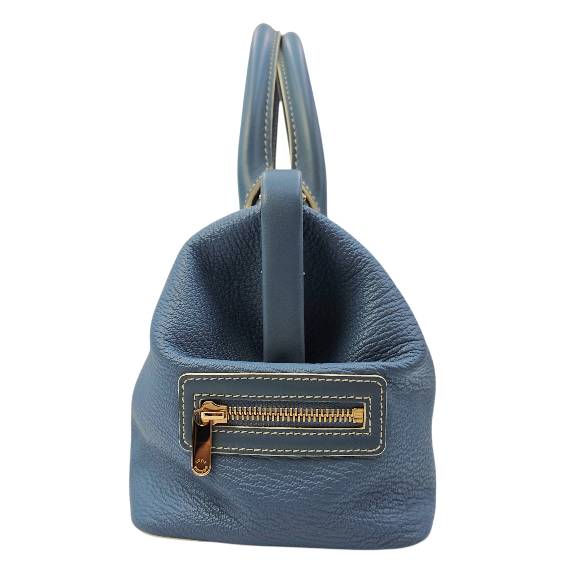 Suhali L’ingenieux PM Blue Top Handle Bag in Calfskin Gold hardware CL2605-21675 3
