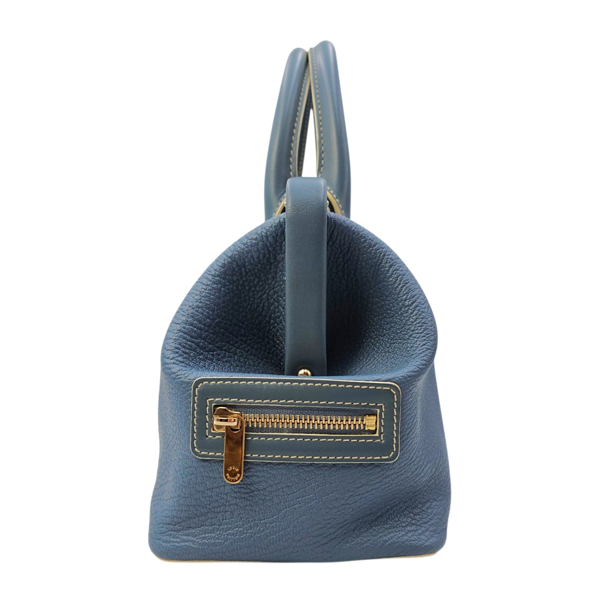 Suhali L’ingenieux PM Blue Top Handle Bag in Calfskin Gold hardware CL2605-21675 4