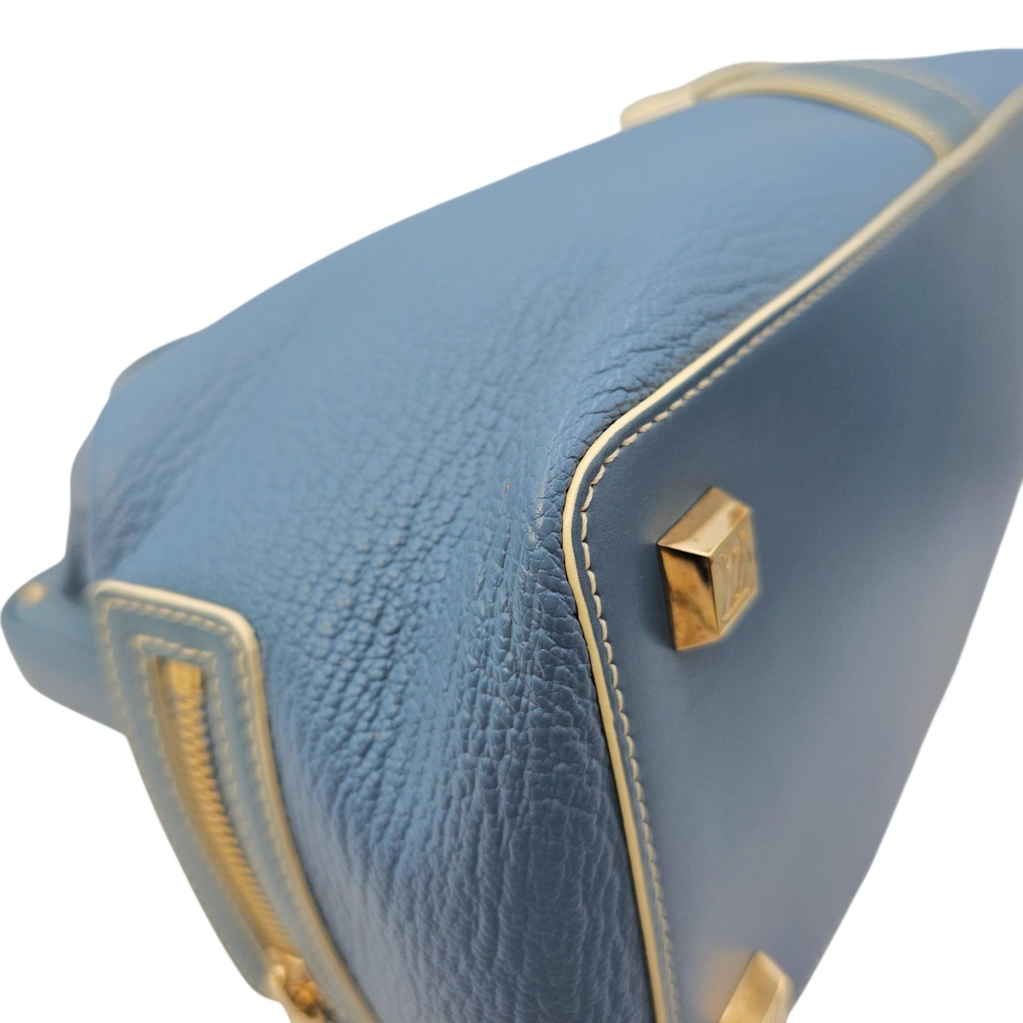 Suhali L’ingenieux PM Blue Top Handle Bag in Calfskin Gold hardware CL2605-21675 7
