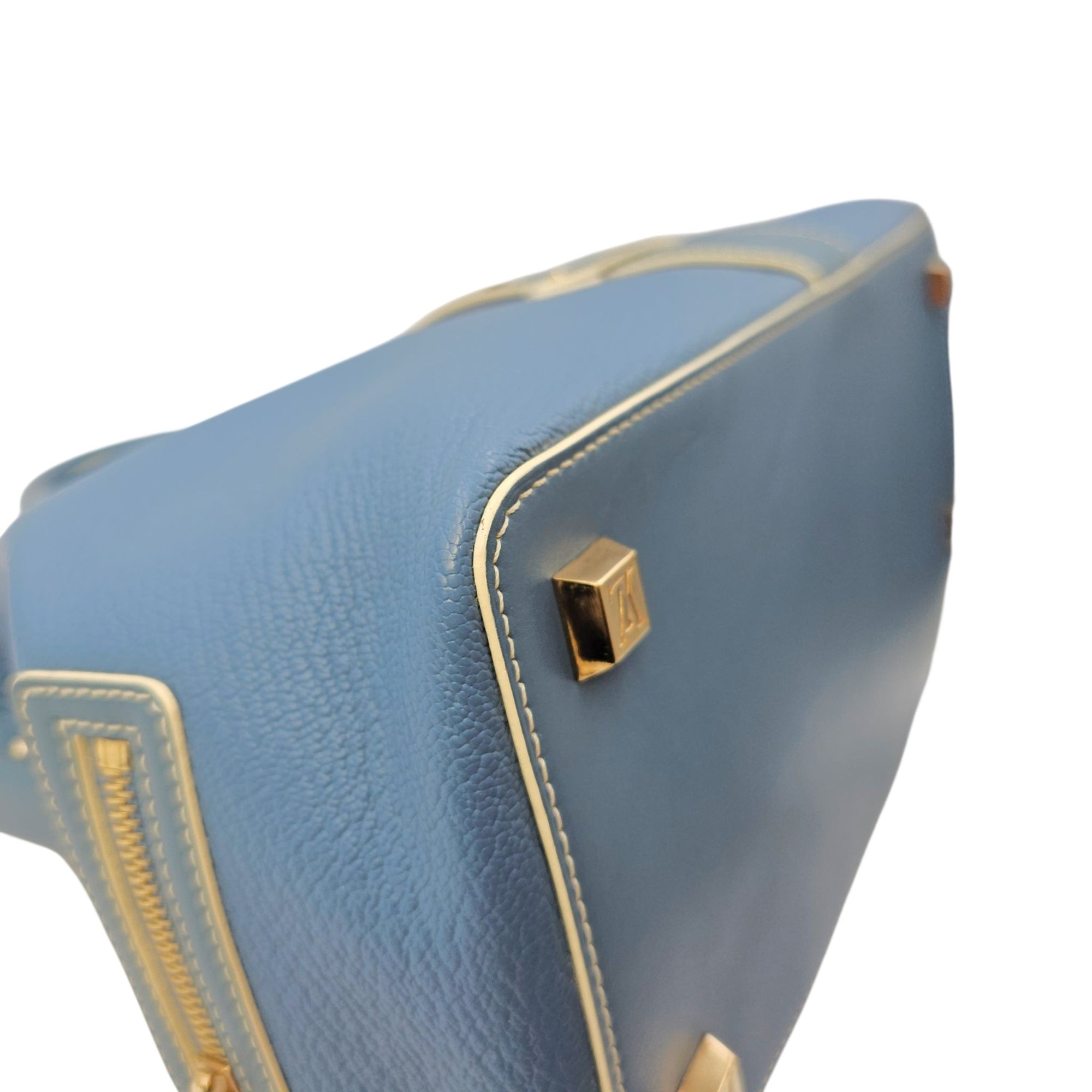 Suhali L’ingenieux PM Blue Top Handle Bag in Calfskin Gold hardware CL2605-21675 9