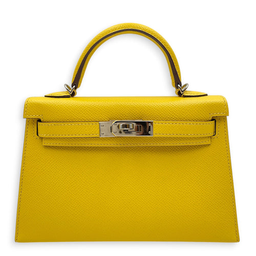 Sellier Kelly 20 Jaune De Naples in Epsom Palladium hardware CL2605-21676 1