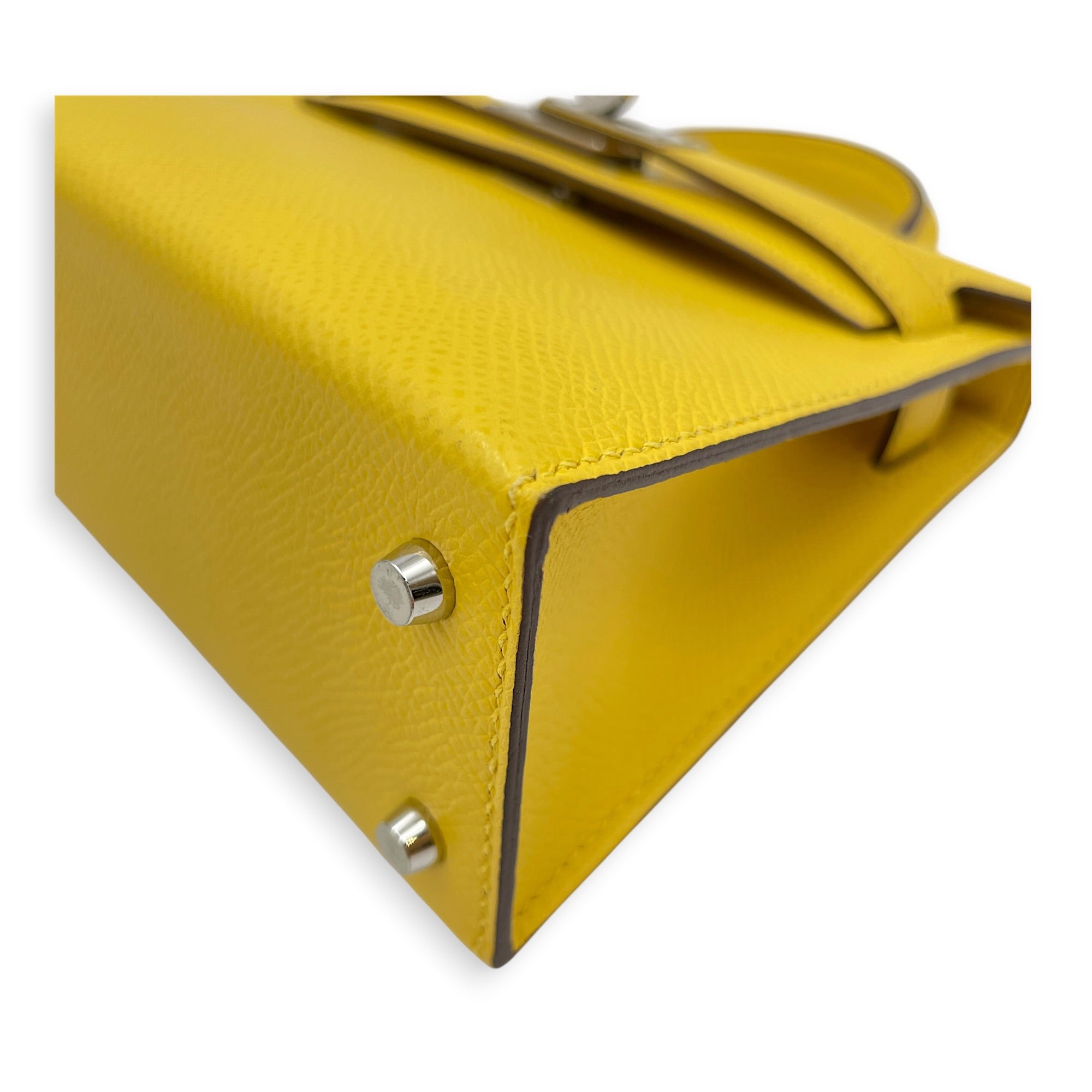 Sellier Kelly 20 Jaune De Naples in Epsom Palladium hardware CL2605-21676 7