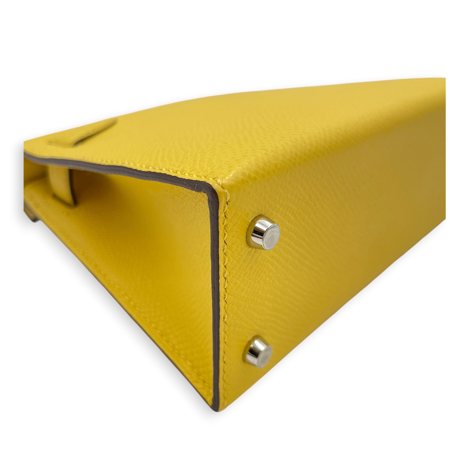 Sellier Kelly 20 Jaune De Naples in Epsom Palladium hardware CL2605-21676 8