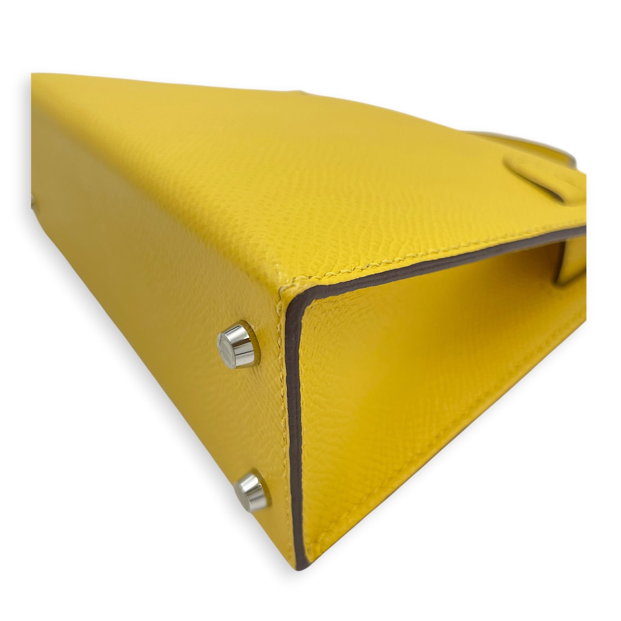 Sellier Kelly 20 Jaune De Naples in Epsom Palladium hardware CL2605-21676 9