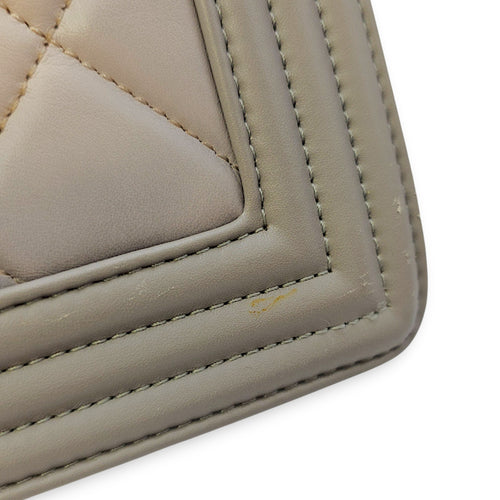 Le Boy Large Grey Top Handle Bag in Calfskin Ruthenium hardware