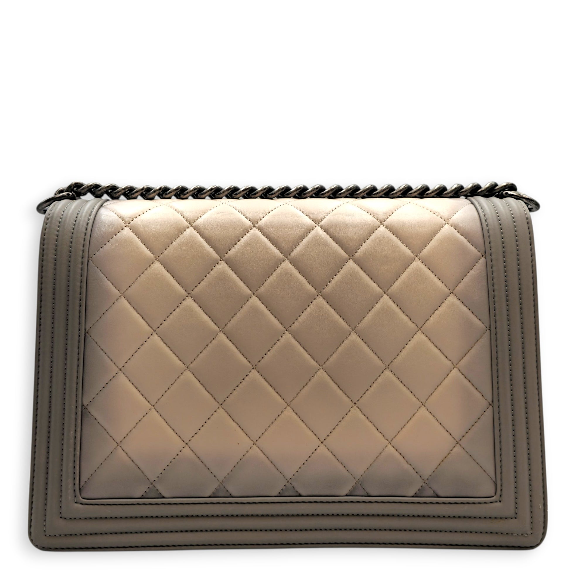 Le Boy Large Grey Top Handle Bag in Calfskin Ruthenium hardware CL2605-21678 3