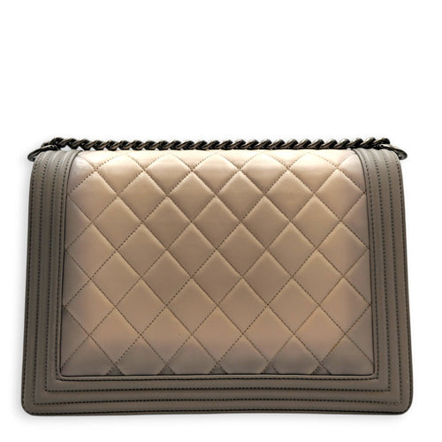 Le Boy Large Grey Top Handle Bag in Calfskin Ruthenium hardware CL2605-21678 3