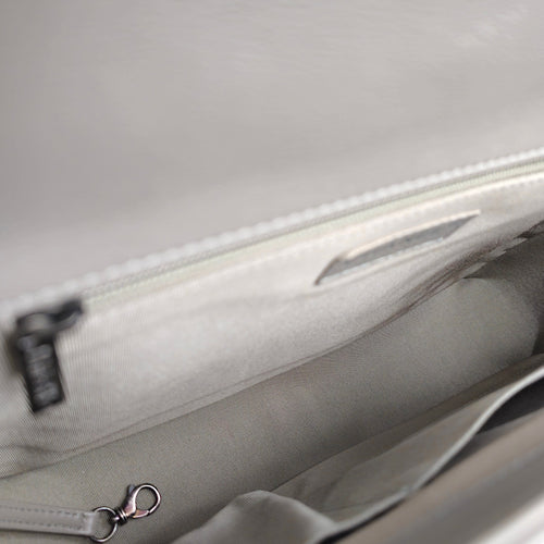 Large Le Boy 30 Grey Top Handle Bag in Calfskin Ruthenium hardware