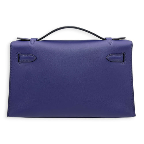 Kelly Pochette Blue Encre in Swift Gold hardware CL2605-21680 2
