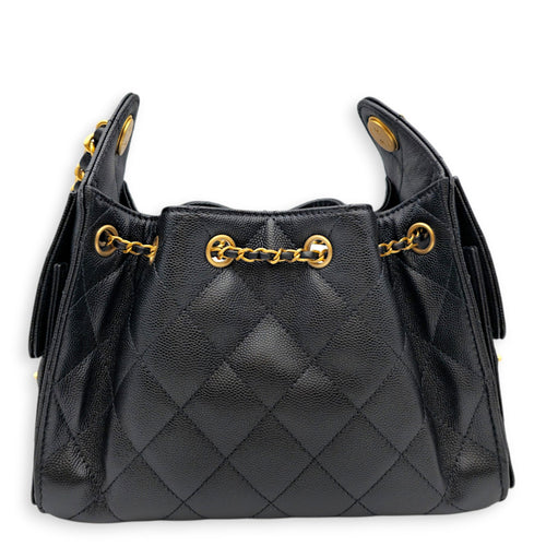 C25 Mini Black Shoulder Bag in Caviar Leather Gold hardware CL2605-21682 2