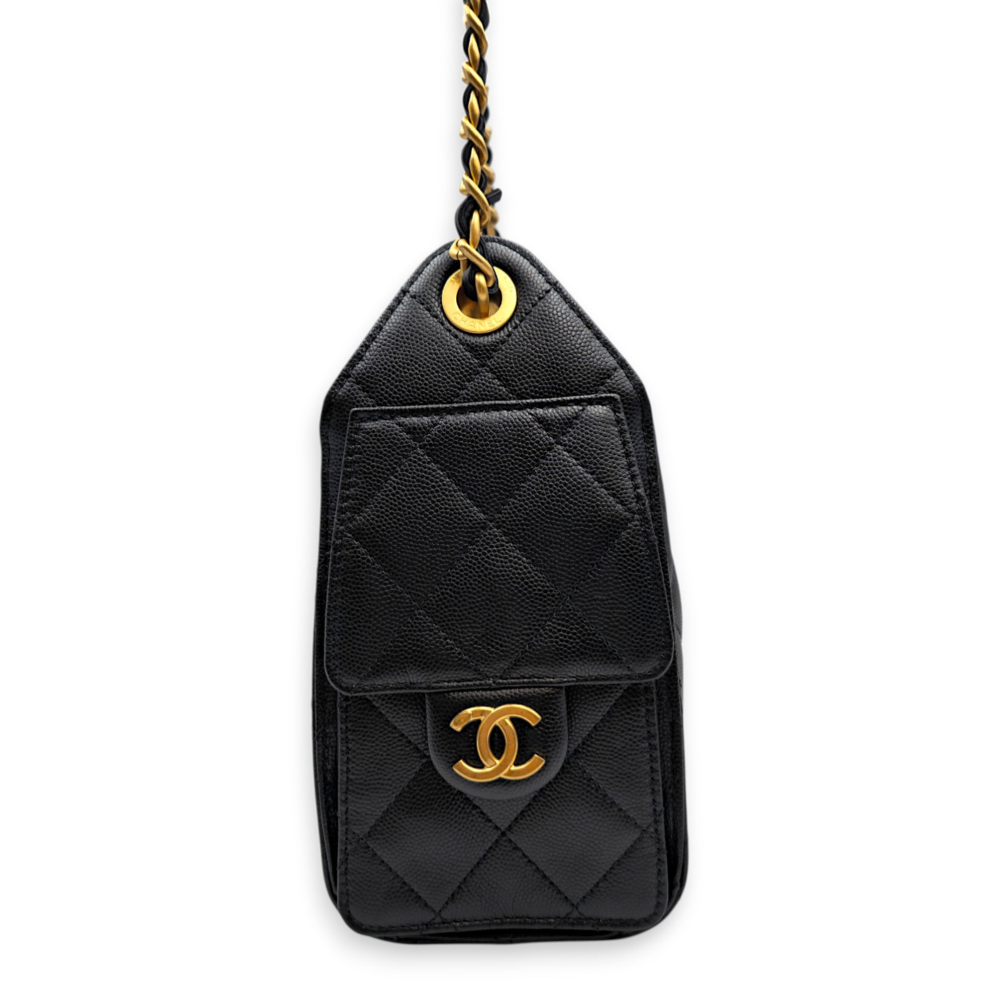 C25 Mini Black Shoulder Bag in Caviar Leather Gold hardware CL2605-21682 3