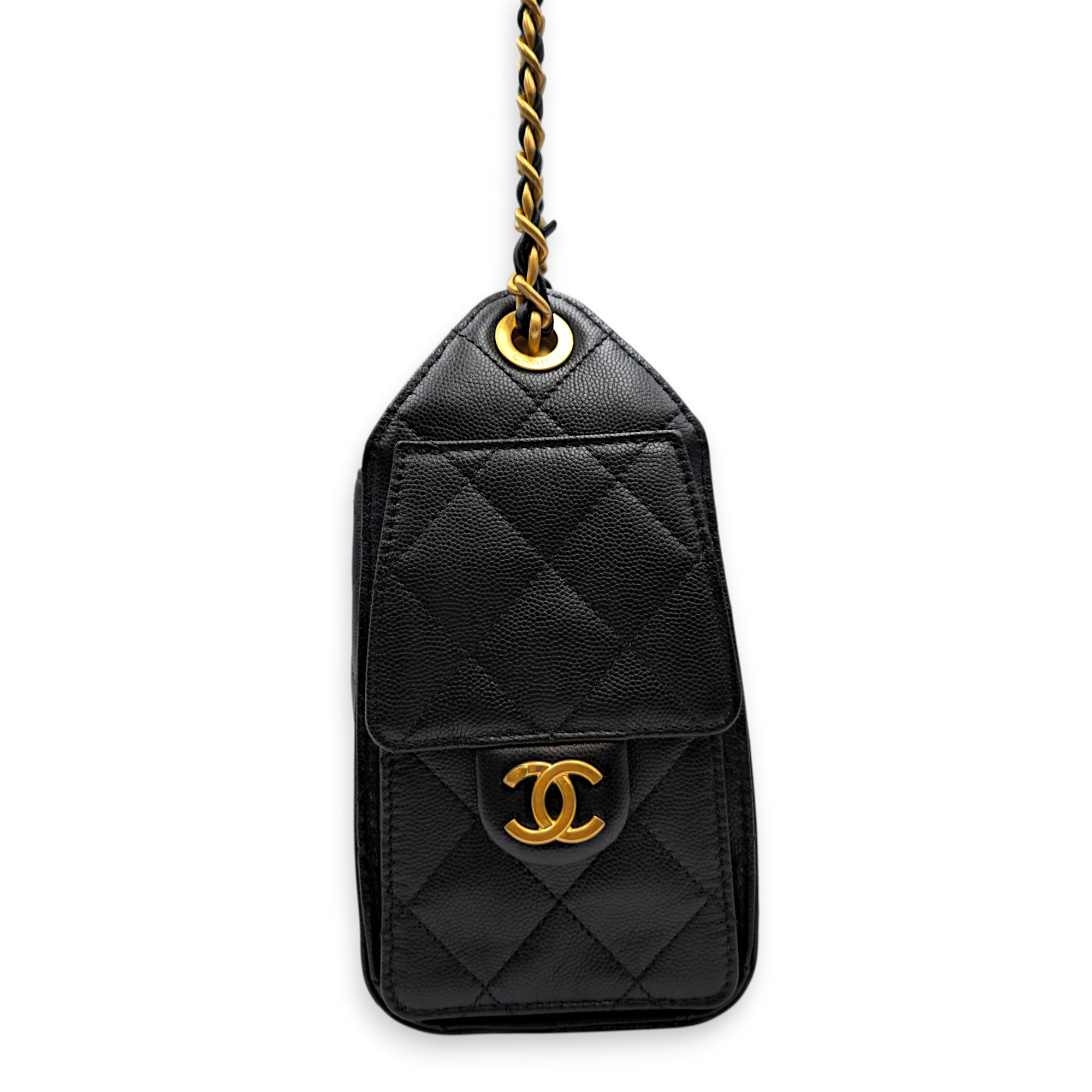 C25 Mini Black Shoulder Bag in Caviar Leather Gold hardware CL2605-21682 4