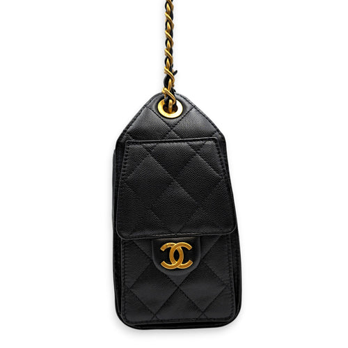 C25 Mini Black Shoulder Bag in Caviar Leather Gold hardware CL2605-21682 4