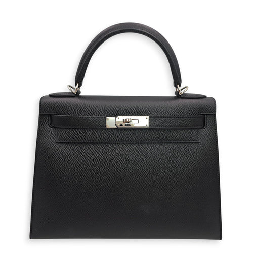 Sellier Kelly 28 Black in Epsom Palladium hardware CL2605-21683 1