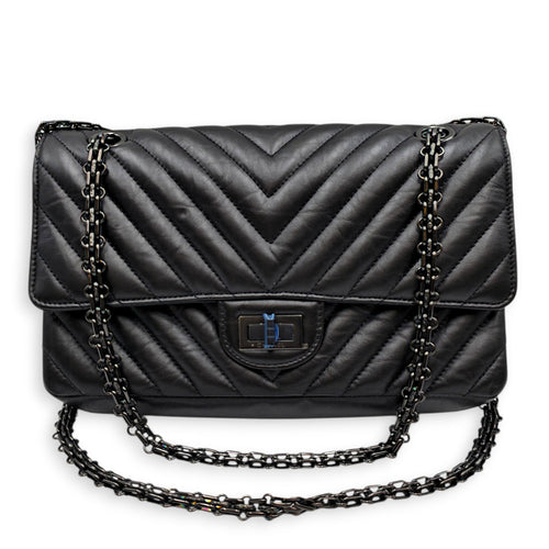 Reissue 2.55 Small Black Shoulder Bag in Calfskin So Black hardware CL2605-21684 2