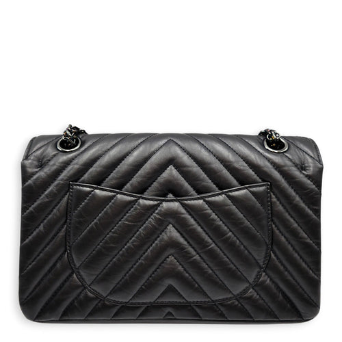 Reissue 2.55 Small Black Shoulder Bag in Calfskin So Black hardware CL2605-21684 3