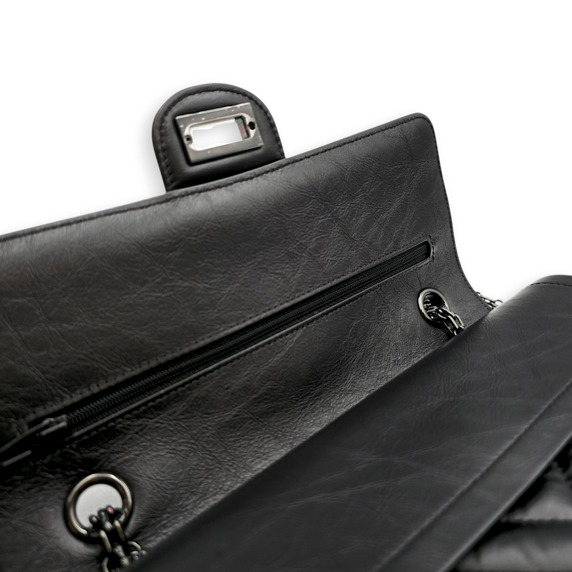Reissue 2.55 Small Black Shoulder Bag in Calfskin So Black hardware CL2605-21684 8
