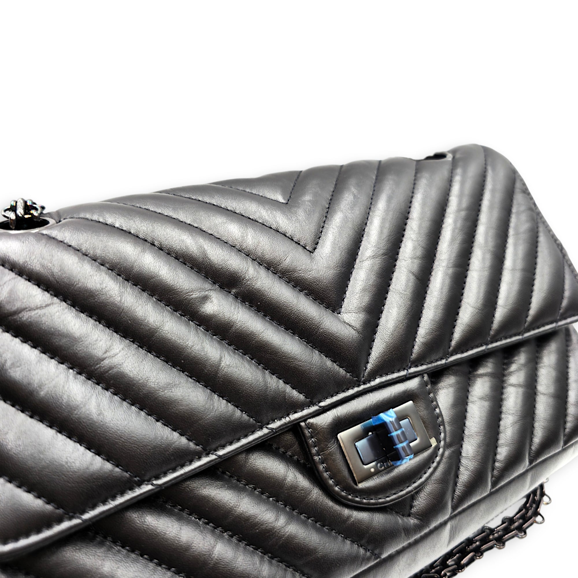 Reissue 2.55 Small Black Shoulder Bag in Calfskin So Black hardware CL2605-21684 9