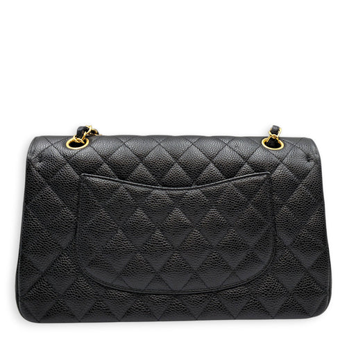 Classic Flap Medium Black Shoulder Bag in Caviar Leather Gold hardware CL2605-21685 3