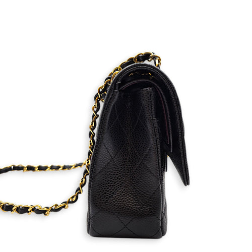 Classic Flap Medium Black Shoulder Bag in Caviar Leather Gold hardware CL2605-21685 5