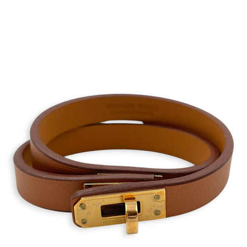 Mini Kelly Double Tour T2 Gold Bracelet in Swift Gold hardware CL2605-21701 1