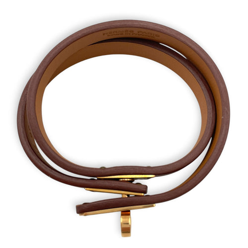 Mini Kelly Double Tour T2 Gold Bracelet in Swift Gold hardware CL2605-21701 3