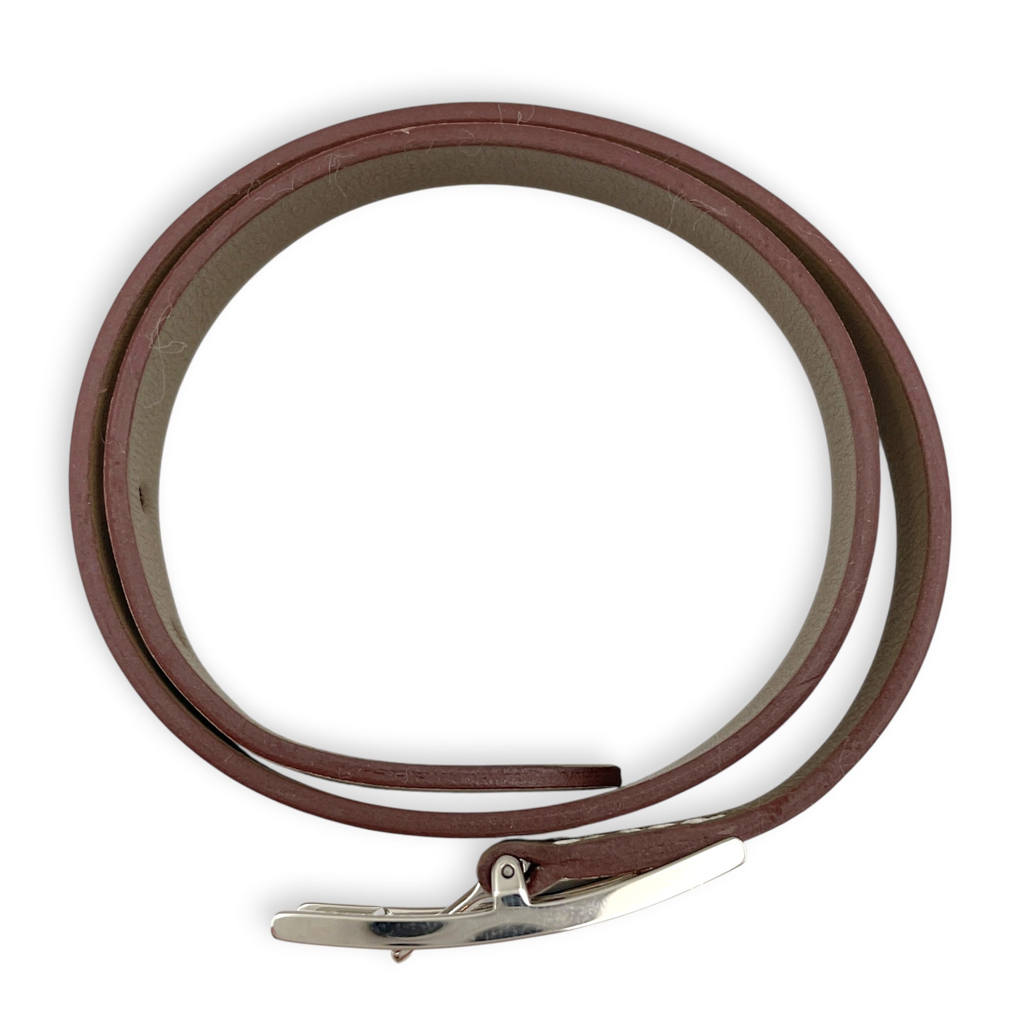 Behapi Double Tour T2 Etoupe/Nata Bracelet in Swift Palladium hardware CL2605-21702 3